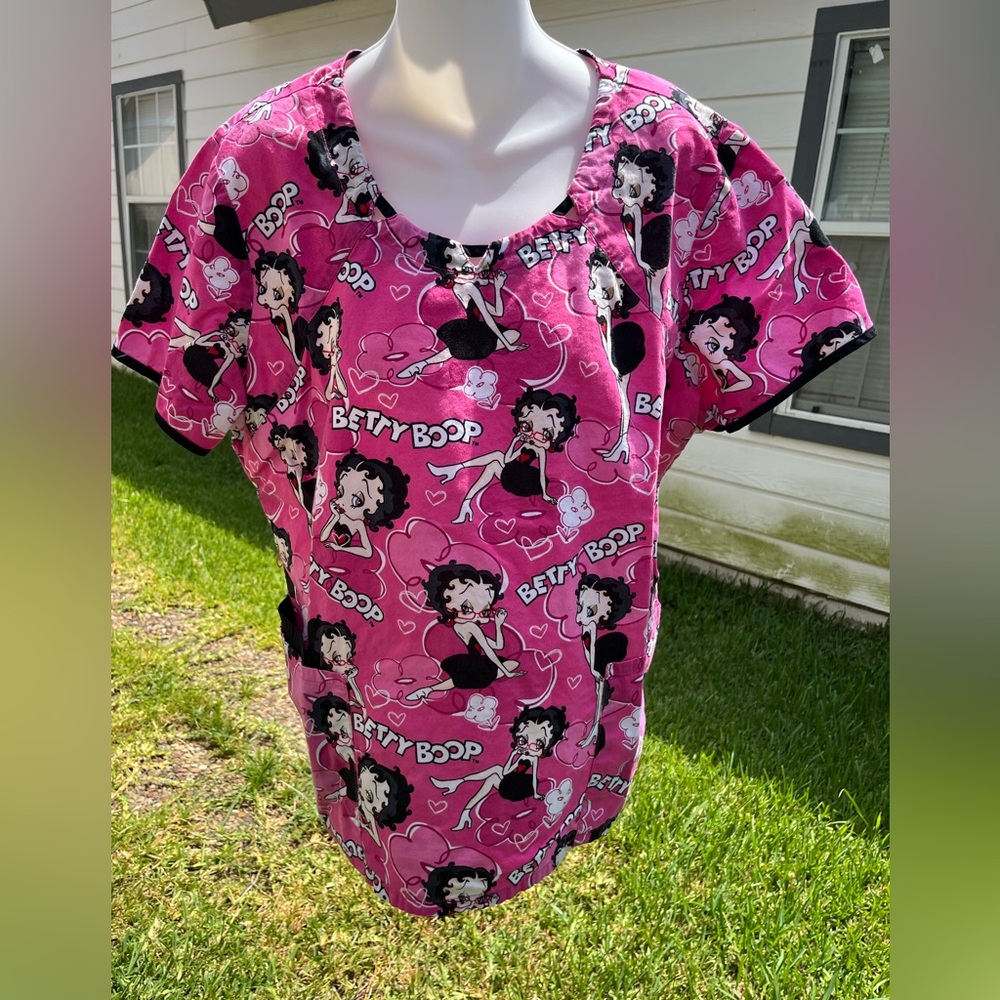Betty Boop Pink Scrub Top